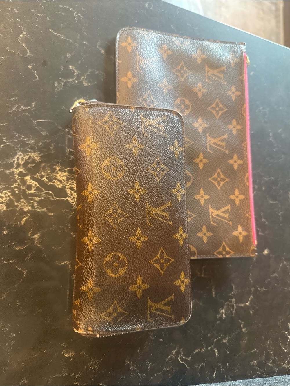 Louis Vuitton Pink Stripe Liner with Tan Leather Tag